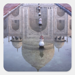 Taj Mahal reflection, Agra, Uttar Pradesh, Square Sticker