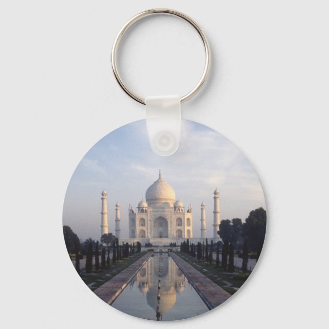 Taj Mahal Reflection in Agra, Uttar Pradesh, India Key Ring (Front)