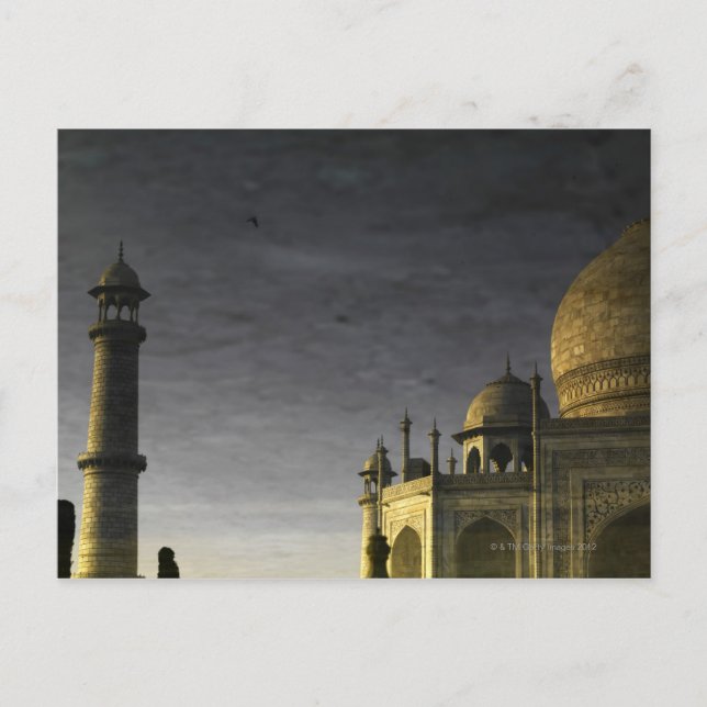 Taj Mahal reflection on water at dawn  with high Postcard (Front)