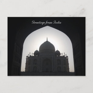 taj mahal shadow postcard