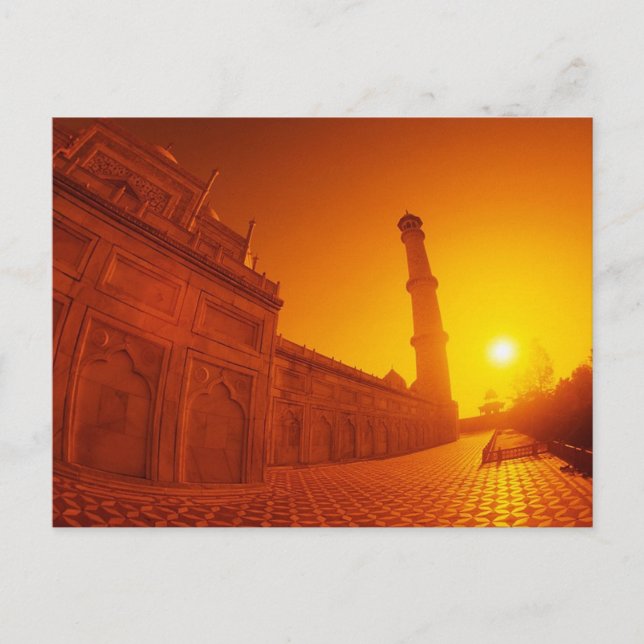 Taj Mahal Sunset Postcard (Front)