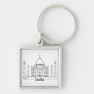 Taj Mahal Vacation Drawing Vacation Art Travelling Key Ring
