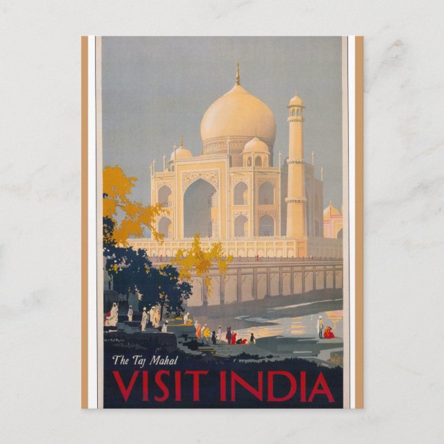Taj Mahal Vertical Postcard (Front)