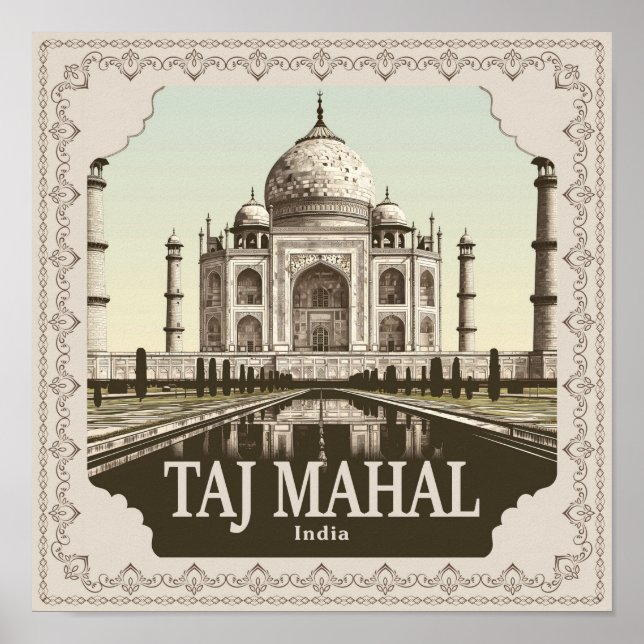 Taj Mahal Vintage Poster (Front)