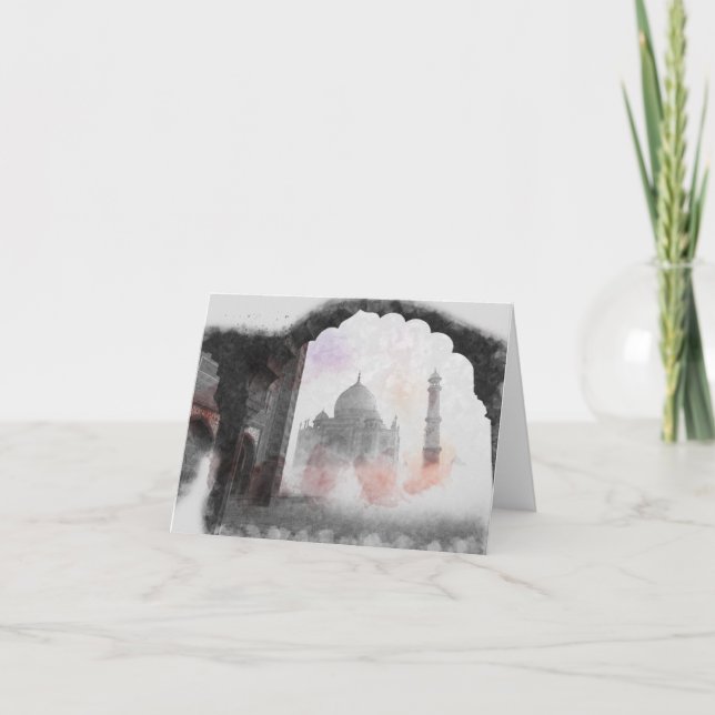 Taj Mahal Vintage Travel Postcard – Classic India  (Front)