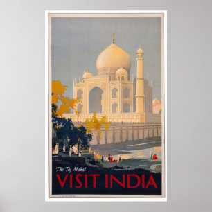 Taj Mahal - Visit India Poster