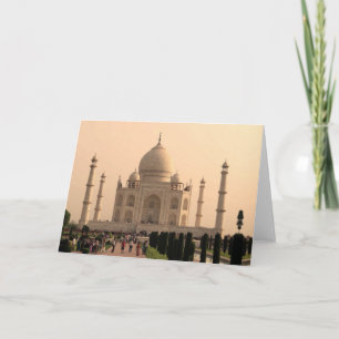 Taj Mahal with people Holiday Card