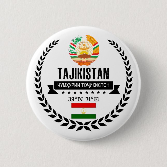 Tajikistan 6 Cm Round Badge (Front)