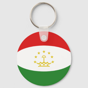 Tajikistan Fisheye Flag Keychain