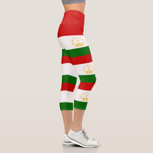 Tajikistan Flag Capri Leggings
