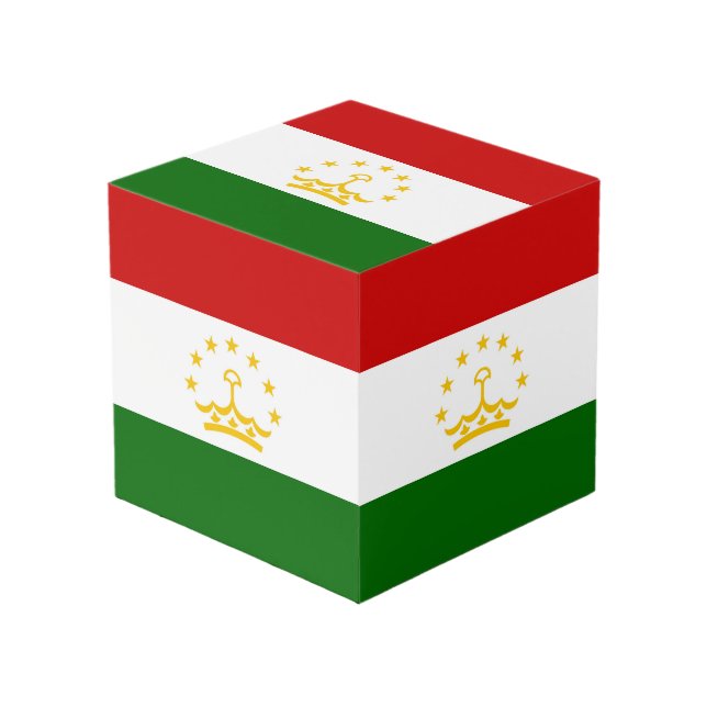 Tajikistan flag cube (Front Angled)