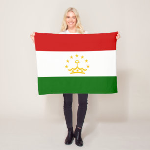 Tajikistan Flag Fleece Blanket