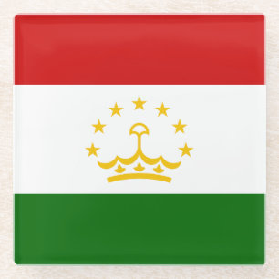 Tajikistan Flag Glass Coaster