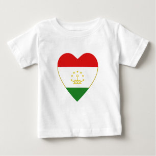 Tajikistan Flag Heart T-Shirt