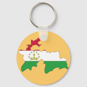 Tajikistan flag map key ring
