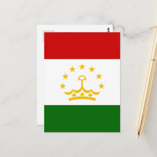 Tajikistan flag postcard