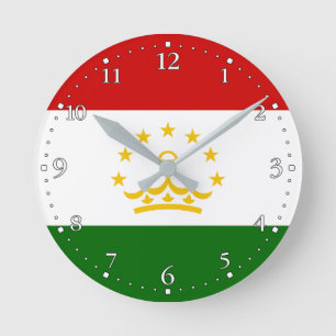 Tajikistan Flag Round Clock