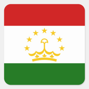 Tajikistan Flag Square Sticker