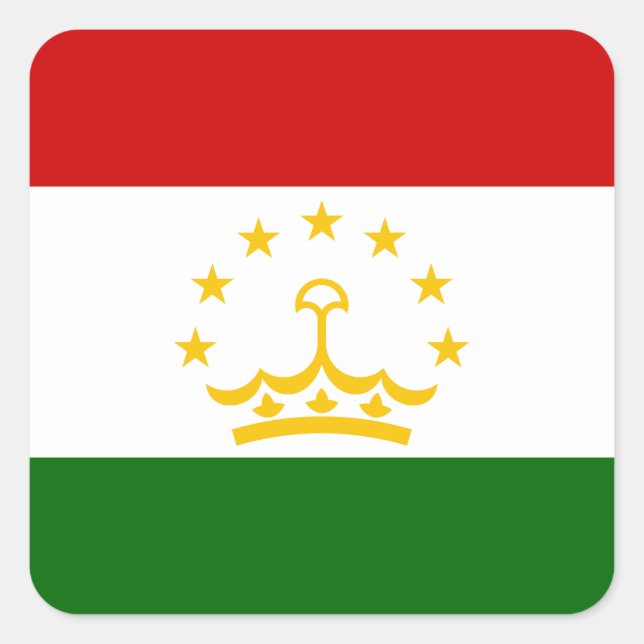 Tajikistan Flag Square Sticker (Front)