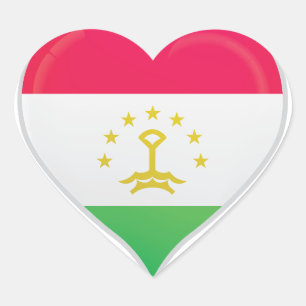Tajikistan love flag pride heart sticker