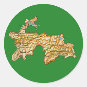 Tajikistan Map Sticker