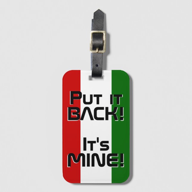 Tajikistan National Flag Funny Patriotic Luggage Tag (Front Vertical)