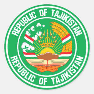 Tajikistan Round Emblem Classic Round Sticker