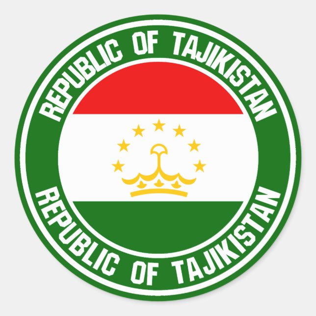 Tajikistan Round Emblem Classic Round Sticker (Front)