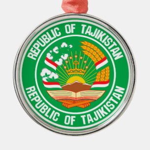 Tajikistan Round Emblem Metal Ornament