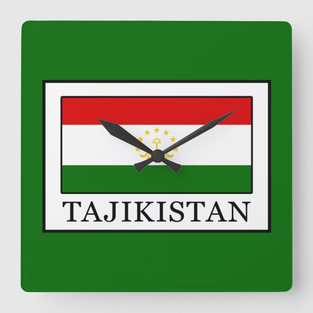 Tajikistan Square Wall Clock (Front)