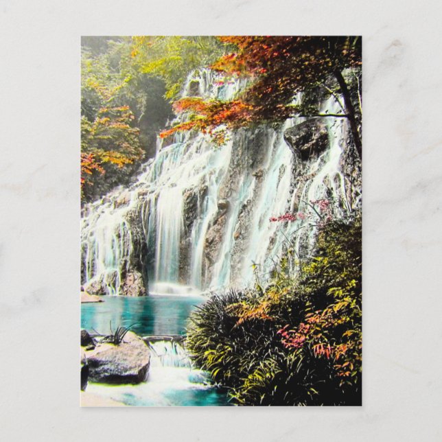 TAKAGI Glass Magic Lantern AMADARE WATERFALL Postcard (Front)