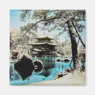 TAKAGI Glass Magic Lantern Slide KINKAKUJI GARDENS Magnet