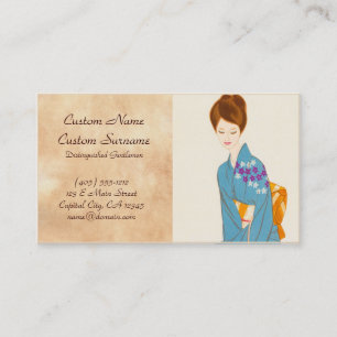 Takasawa Keiichi tender japanese lady portrait art Business Card