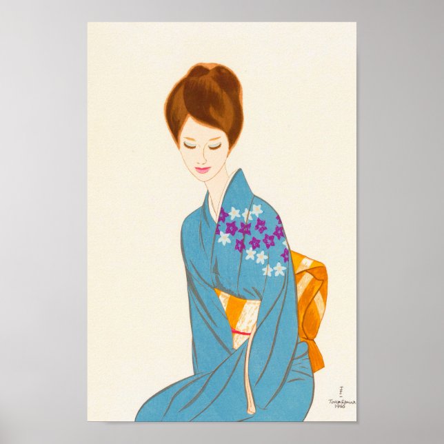 Takasawa Keiichi tender japanese lady portrait art Poster (Front)