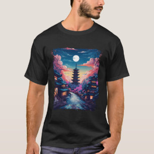 Takayama Village Japanese Alps Japan Vaporwave T-Shirt