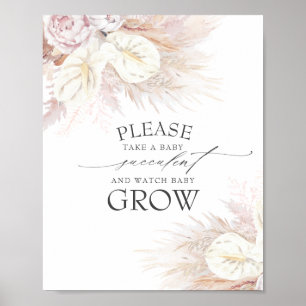 Take A Baby Succulent - Exotic Baby Shower Sign