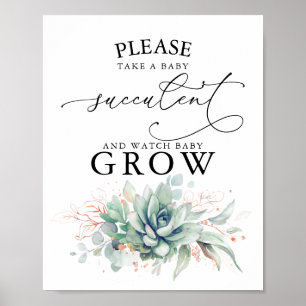 Take A Baby Succulent - Greenery Baby Shower Sign