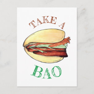 TAKE A BAO Pork Belly Bun Celebration Congrats Postcard