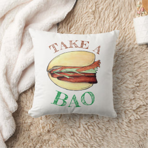 TAKE A BAO Pork Belly Bun Chinese Taiwanese Food Cushion