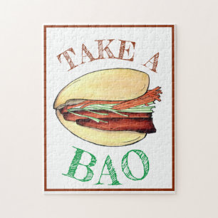 TAKE A BAO Pork Belly Bun Chinese Taiwanese Food Jigsaw Puzzle