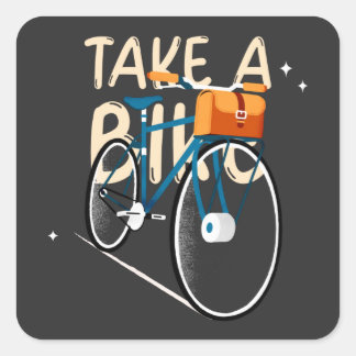 Take A Bike Square Sticker
