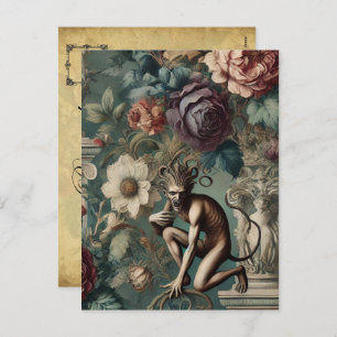 Take a Bow – Gothic Floral Design Holiday Postcard