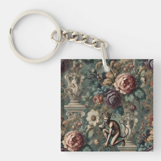 Take a Bow – Gothic Floral Design Key Ring (Front)