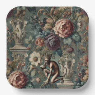 Take a Bow – Gothic Floral Design Paper Plate