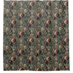 Take a Bow – Gothic Floral Design Shower Curtain