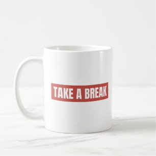 Take A Break Red Block Classic Mug