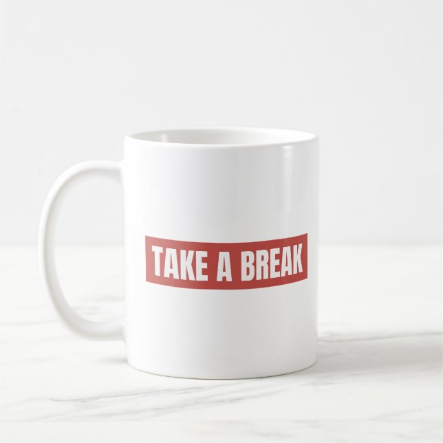 Take A Break Red Block Classic Mug (Left)