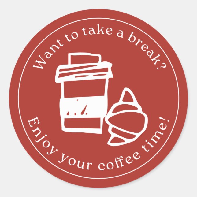 Take a Break Sticker – Coffee Gift Label (Front)