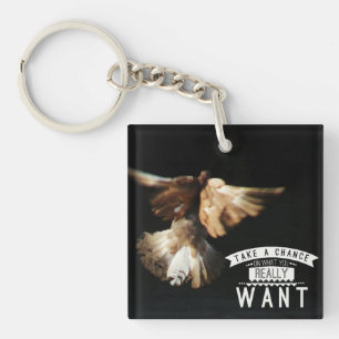 Take a Chance Pigeon Key Ring
