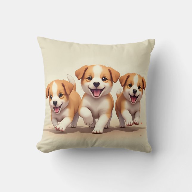Take a cosy break with your smart and cute dog!! cushion (Front)
